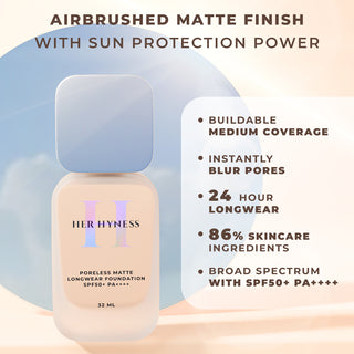 Poreless Matte Longwear Foundation SPF50+ PA++++ 32 ml