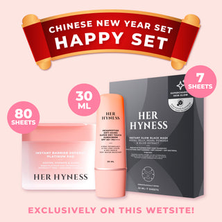 [16-28 Feb] CNY Happy Set - Glow mask Box+Toner pad jar+Sunscreen 30ml