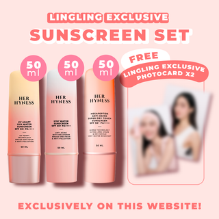 [August Edition #03-04 - เฉพาะ 16-31 ส.ค. 68 เท่านั้น!] Lingling Website Exclusive Sunscreen Set 50 ml with 2 Photocards