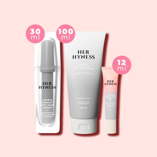 [Clear & Glow Set 4] Prebio Complete Anti-Acne Serum 30 ml + Anti-Acne Foam 100 ml + 3D Power Acne Clear Gel 12 ml