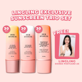 LingLing Exclusive Sunscreen Trio Set กันแดด 3 สูตร ขนาด 30 ml (รับ LingLing Postcard A5 พร้อมลายเซ็นต์)
